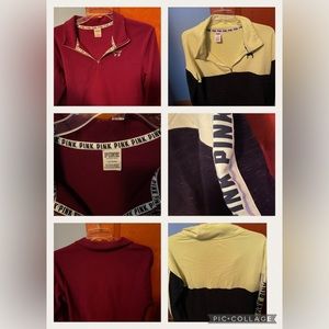 2 VS Pink Half Zips
